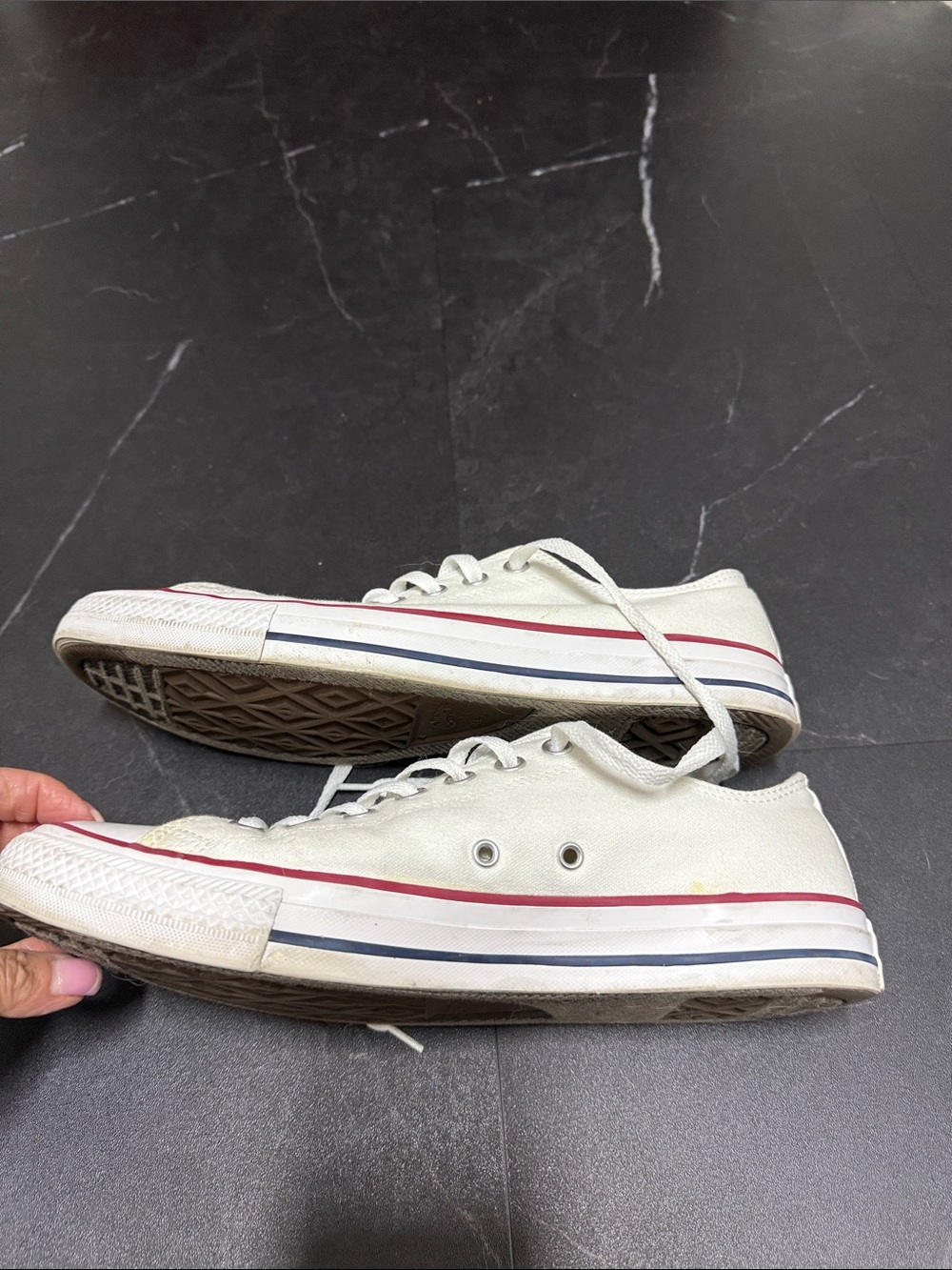 Converse All*Star White Low-Top Canvas Sneakers -Unisex - Men9.5/Women11.5 - Picture 4 of 8
